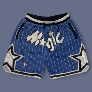 Just Don Blue and White Athletic Shorts